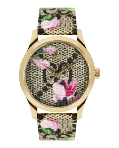 Pre-owned Gucci Women's  Gtimeless Leather Ya1264038a Watch In Stainless Steel/aluminum