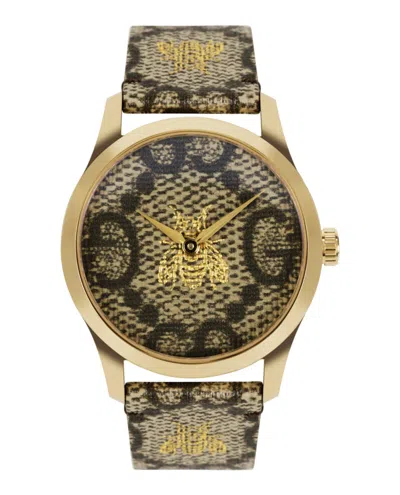 Pre-owned Gucci Women's  Gtimeless Leather Ya1264068a Watch In Stainless Steel/aluminum