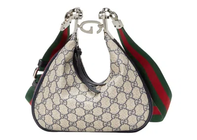 Pre-owned Gucci Women's   Attache Small Shoulder Bag In Beige/blue