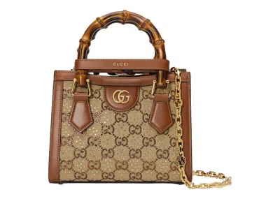 Pre-owned Gucci Women's   Diana Mini Tote Bag In Camel/ebony In Multi