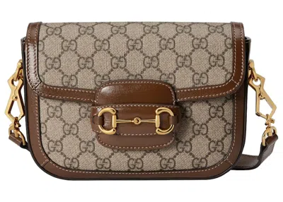 Pre-owned Gucci Women's  Horsebit 1955 Mini Bag In Beige/ebony