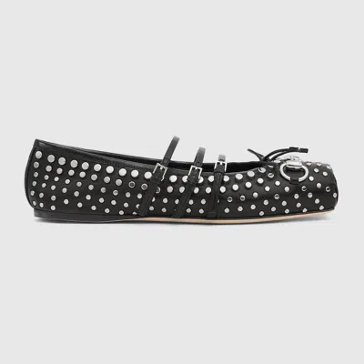 Gucci Women's  Horsebit Ballet Flat In Black
