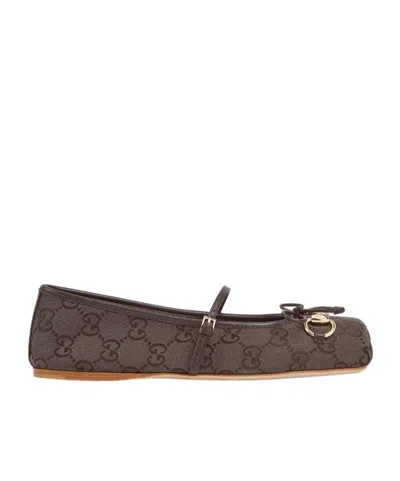 Gucci Women's  Horsebit Ballet Flat In Brown