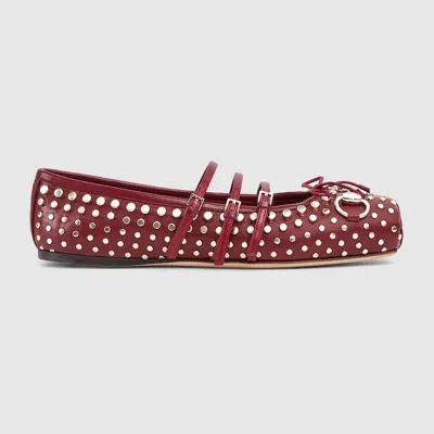 Gucci Women's  Horsebit Ballet Flat In Red