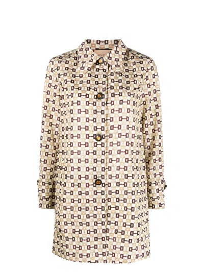 Gucci Women's  Horsebit Print Coat | Size 44 | 752387 Color Zanvo9198