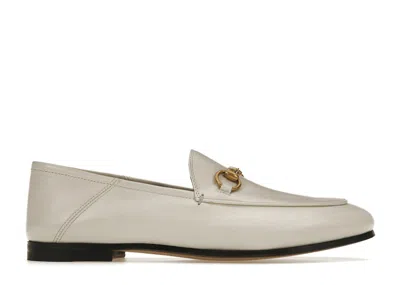 Pre-owned Gucci Women's  Horsebit Slip On Loafer Leather Sneakers In White/gold