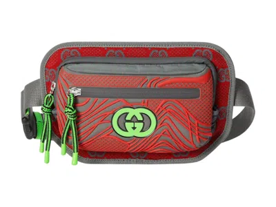 Pre-owned Gucci Women's  Interlock Gg Monogram Belt Bag In Red