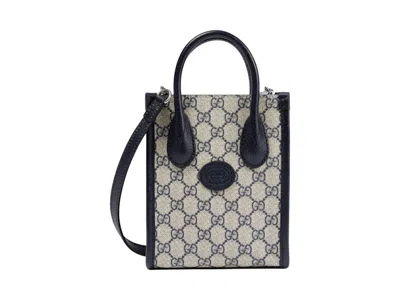 Pre-owned Gucci Women's  Interlocking G Mini Tote Bag In Black/grey