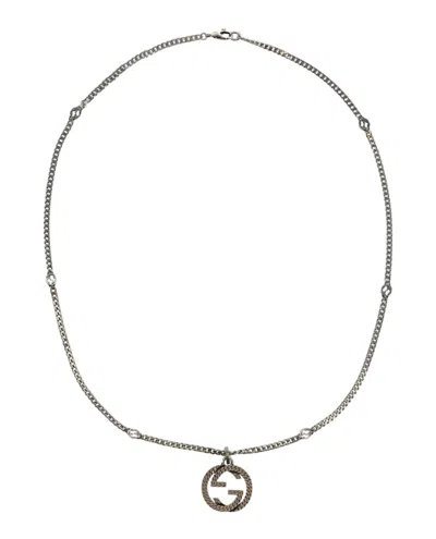 Pre-owned Gucci Women's  Interlocking G Pendant Necklace In Silver