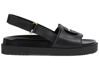 Pre-owned Gucci Women's  Interlocking G Sandals Leather Sneakers In Black