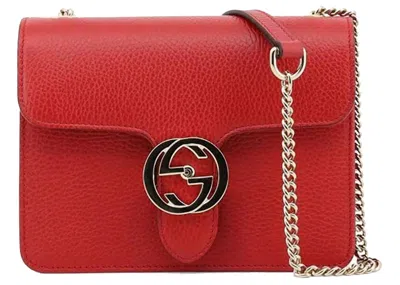 Pre-owned Gucci Women's  Interlocking Gg Shoulder Bag In Red