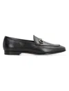 Gucci Polished Black Leather Loafers With Gold-tone Hardware In Black