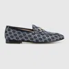 Gucci Denim Gg Crystal New Jordaan Loafers In Blue