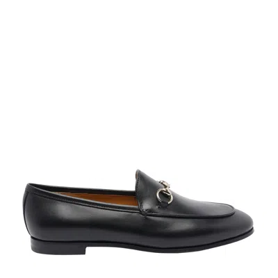 Gucci Brixton Leather Horsebit Loafers In Black
