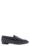 Gucci Denim Gg Crystal New Jordaan Loafers In Blue