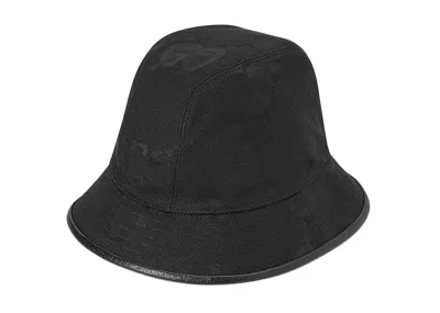 Pre-owned Gucci Women's  Jumbo Gg Bucket Hat In Black