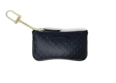 Pre-owned Gucci Women's  Key Pouch Microssima In Black