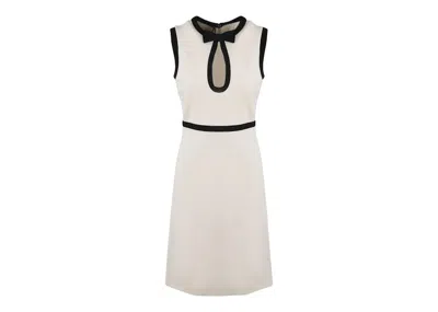 Pre-owned Gucci Women's  Keyhole Cutout Pencil Dress In White