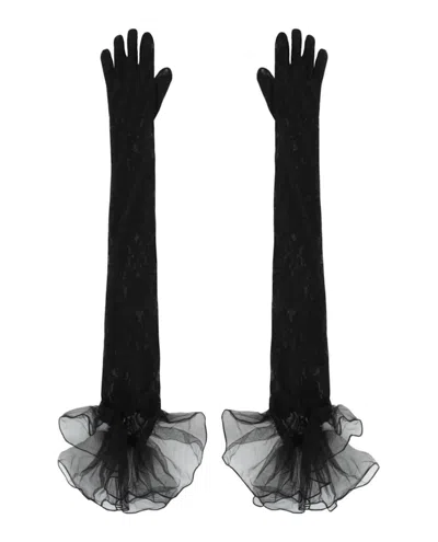 Pre-owned Gucci Women's  Lace Glove Sleeves In Black