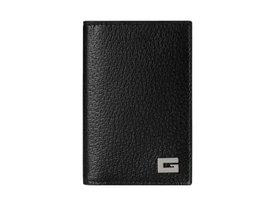 Pre-owned Gucci Women's  Logo G Bifold Long Card Holder In Black/grey In Multi