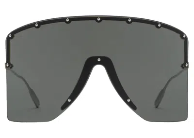 Pre-owned Gucci Women's  Maskshaped Sunglasses In Black/silver (705386 I3330 8012)