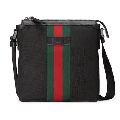 Pre-owned Gucci Women's  Messenger Techno Canvas Web In Black