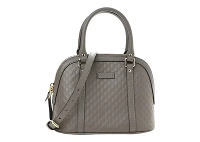 Pre-owned Gucci Women's  Microssima Mini Dome Bag In Grey