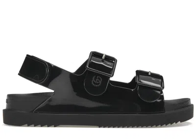 Pre-owned Gucci Women's  Mini Double G Sandal Rubber Sneakers In Black