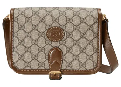 Pre-owned Gucci Women's  Mini Shoulder Bag With Interlocking G In Beige/ebony