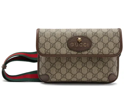 Pre-owned Gucci Women's  Neo Vintage Gg Supreme Belt Bag In Beige/ebony