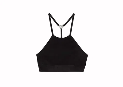 Pre-owned Gucci Women's  Nylon Jersey Crop Top In Black