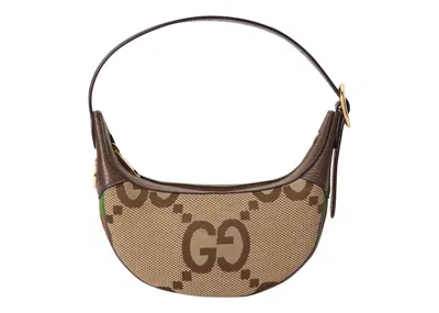 Pre-owned Gucci Women's  Ophidia Bag Mini Jumbo Gg In Camel/ebony