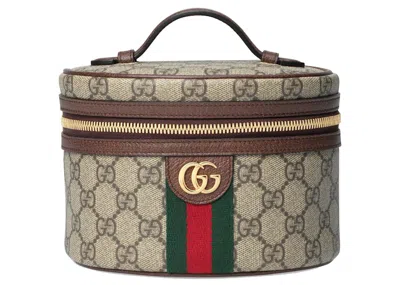 Pre-owned Gucci Women's  Ophidia Cosmetic Case In Beige/ebony In Multi