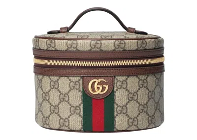 Pre-owned Gucci Women's  Ophidia Cosmetic Case In Beige/ebony/web In Multi