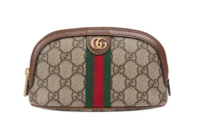 Pre-owned Gucci Women's  Ophidia Gg Medium Cosmetic Case In Beige/ebony