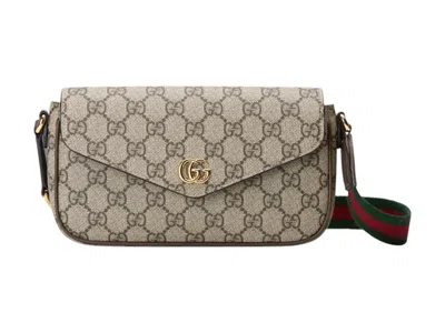 Pre-owned Gucci Women's  Ophidia Gg Mini Bag In Beige/ebony In Multi