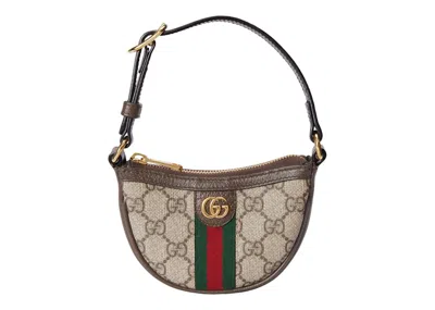 Pre-owned Gucci Women's  Ophidia Gg Mini Bag In Beige/ebony/web