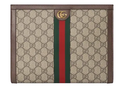 Pre-owned Gucci Women's  Ophidia Pouch In Beige/ebony In Multi