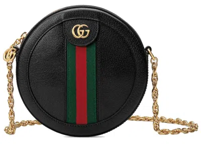 Pre-owned Gucci Women's  Ophidia Round Shoulder Bag Mini In Black