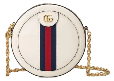 Pre-owned Gucci Women's  Ophidia Round Shoulder Bag Mini In White