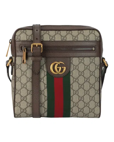 Pre-owned Gucci Women's  Ophidia Small Messenger Bag In Beige/ebony Maple In Multi