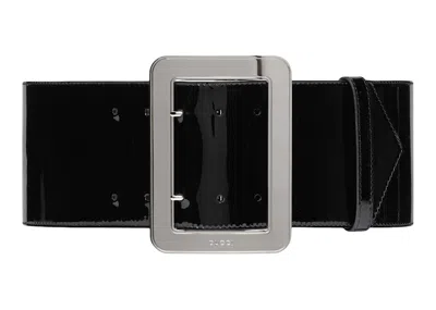 Pre-owned Gucci Women's  Patent Belt Wide In Black