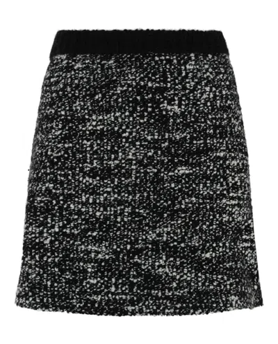 Pre-owned Gucci Women's  Patterned Wool Mini Skirt In Black