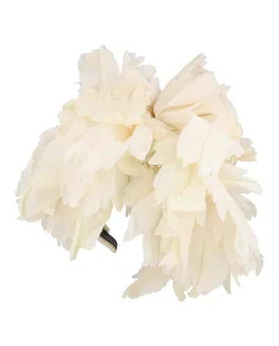 Pre-owned Gucci Women's  Petals Headband In Cream In White