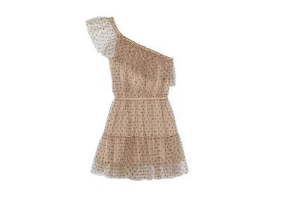 Pre-owned Gucci Women's  Polka Dot Sleeveless Tulle Dress In Beige/black
