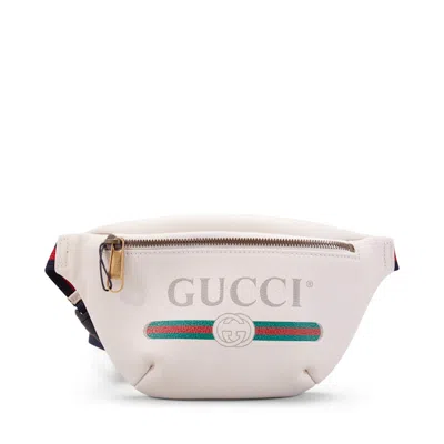 Pre-owned Gucci Women's  Print Belt Bag Vintage Logo Small In White