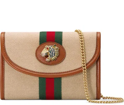 Pre-owned Gucci Women's  Rajah Mini Bag Canvas In Beige