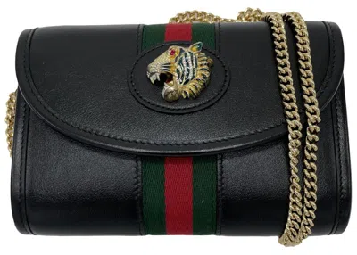 Pre-owned Gucci Women's  Rajah Mini Bag In Black