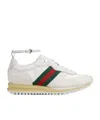 Gucci Motion Sneaker With Adjustable Ankle Strap In White