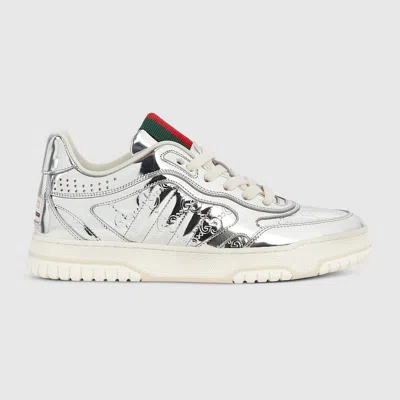 Gucci Metallic Low Top Sneakers In Silver